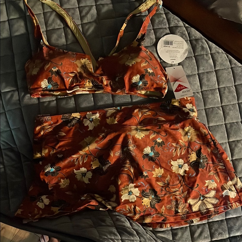 Floral Bikini Set - Rust Orange